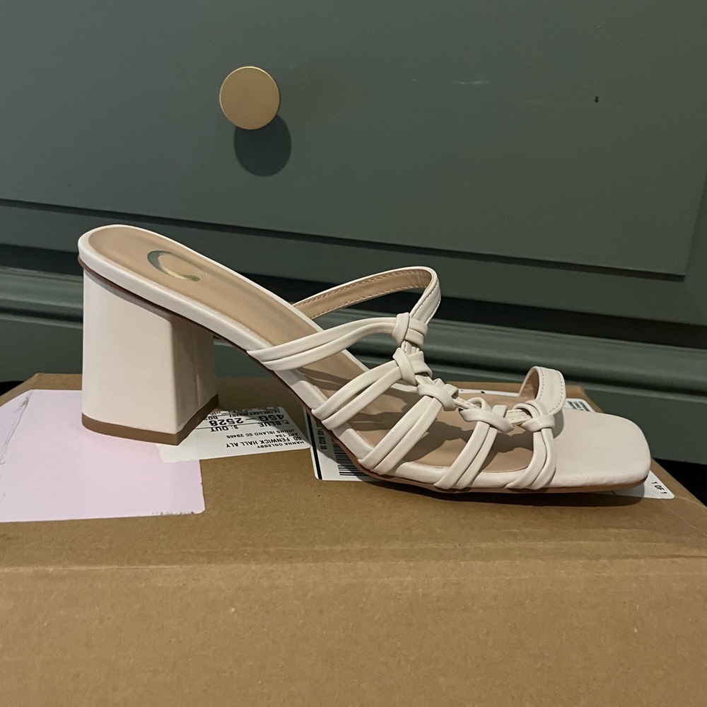 Express x Journee Off White Strappy Heel
